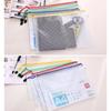 1 Pcs Mesh PVC Zipper Bag Waterproof Filing Products Folder Storage Home Office Storage(random Color)