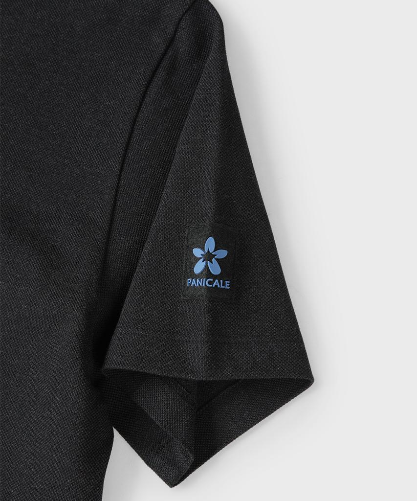 PANICALE Charcoal Cotton Pique Polo Shirt