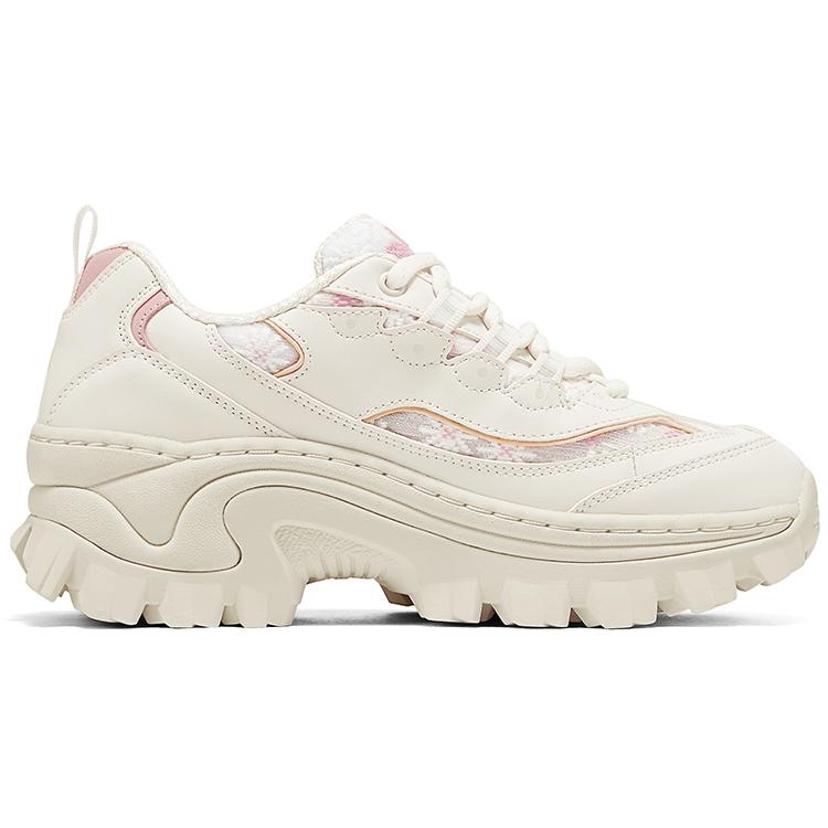 Skechers Кроссовки-ботинки на шнуровке "Медовый пирог" Сетчатые Дышащие Увеличивающие рост Низкие Папины кроссовки Женские кеды Белый Розовый 177229-WPK
