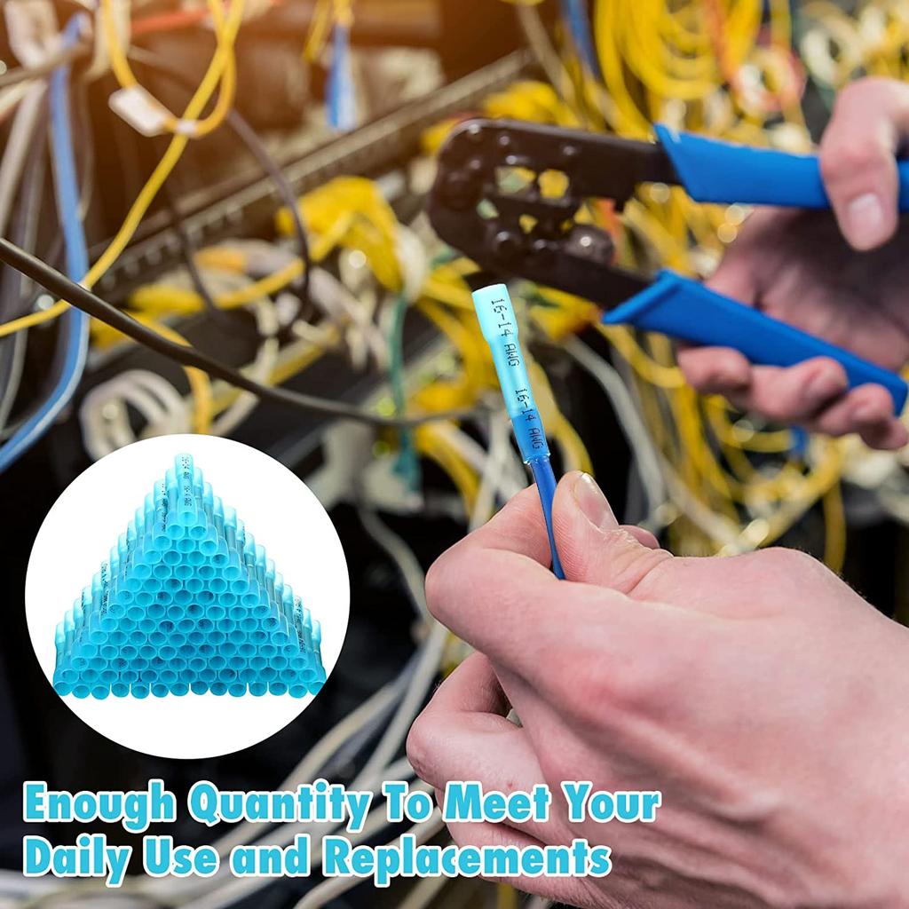 Aokin 200PCS Heat Shrink Butt Wire Connector Kit Insulated Waterproof Electrical Wire Crimp Terminals Butt Splice