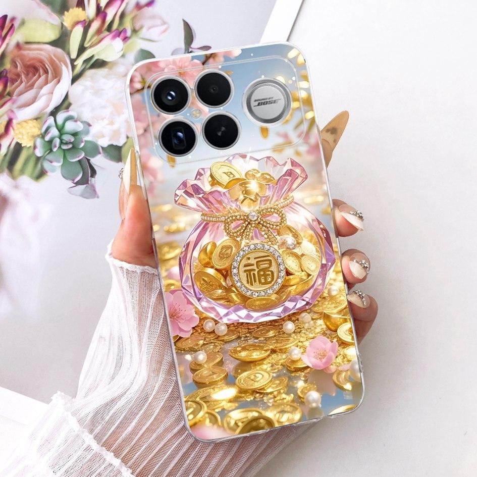 Для Xiaomi POCO F8 Ultra Чехол Роскошный Мультяшный Дракон Прозрачный ТПУ Защитная Крышка Для Poco F8 Pro Ultra PocoF8 Pro Мягкий Чехол