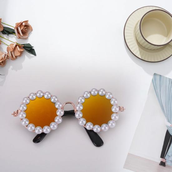 Очки для домашних животных, искусственный жемчуг, солнцезащитные очки для домашних животных, украшение для косплея, аксессуар для одежды для домашних животных