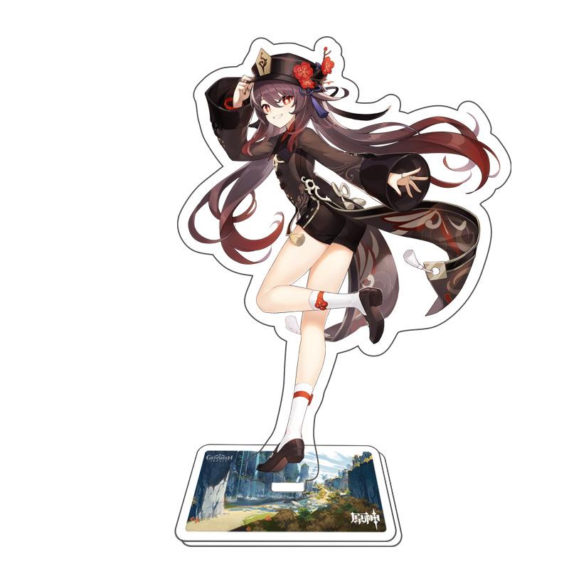 Игра Genshin Impact Стенд для фигурки Модель Игрушка 15 см Кэцин Шэнь Хэ Аратаки Итто Акриловая пластина с фигуркой Настольное украшение Подарок