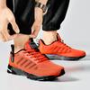 Large Size Trendy Men's Sneakers Outdoor Off-road Running Shoes Breathable and Lightweight Fly-woven Marathon Running Shoes Black