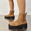 2024 Новые популярные универсальные осенние туфли с круглым носком и толстым каблуком Зимние женские ботинки Повседневные ботинки на толстой подошве Мотоциклетные ботинки
