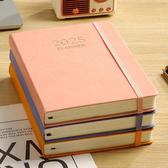 Планировщик блокнотов на 2025 год, ежедневный, еженедельный, ежемесячный календарь, плотная бумага, дизайн с защитой от растекания, искусственный