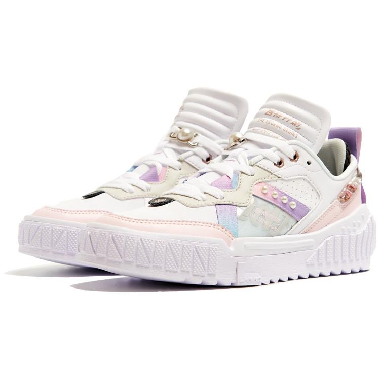 Li Ning Unblock Textile, Synthetic Leather Comfortable Slip Resistant Cushioning Abrasion Resistant Low top AGCR346-2