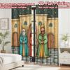 2D flat printing 2pcs Curtain Curtain Christmas Three Wise Men Digital Printed Polyester Drapes Festive Curtains Perfect for