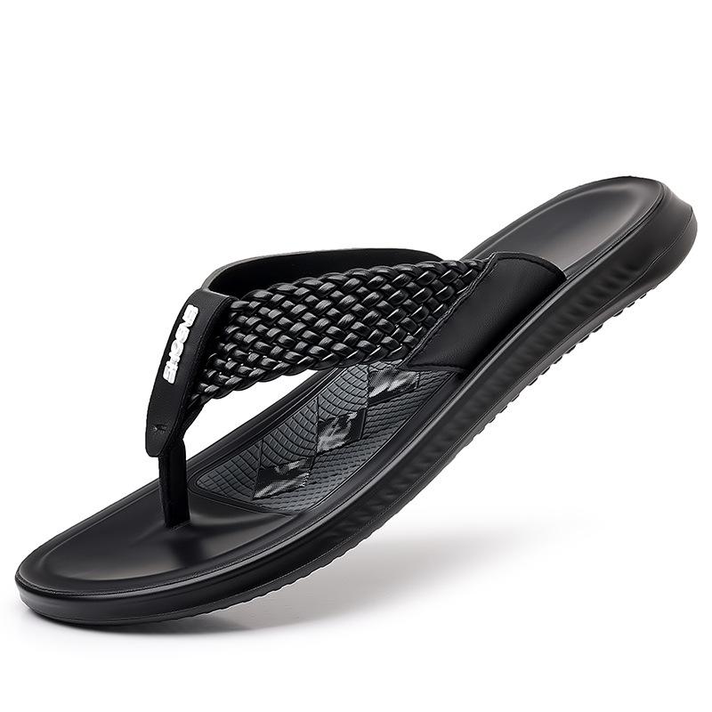 2025 Summer New Light Casual Men's Flip-flops Fashion Black Open-toed Designer Slippers Male Beach Shoes for Man
