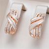 Ethnic Style Gold Color Geometric Drop Earrings for Women Luxury Zircon Earrings Daily Fine Jewelry