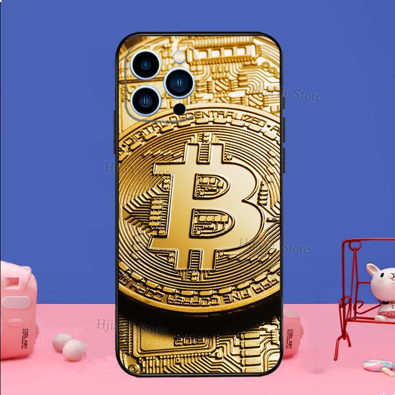 Смешной Чехол с Монетами Bitcoin для iPhone 16 15 13 14 Pro 12 11 14 Pro Max Plus XR XS Max X 12 13 Mini SE2 Защитный Чехол