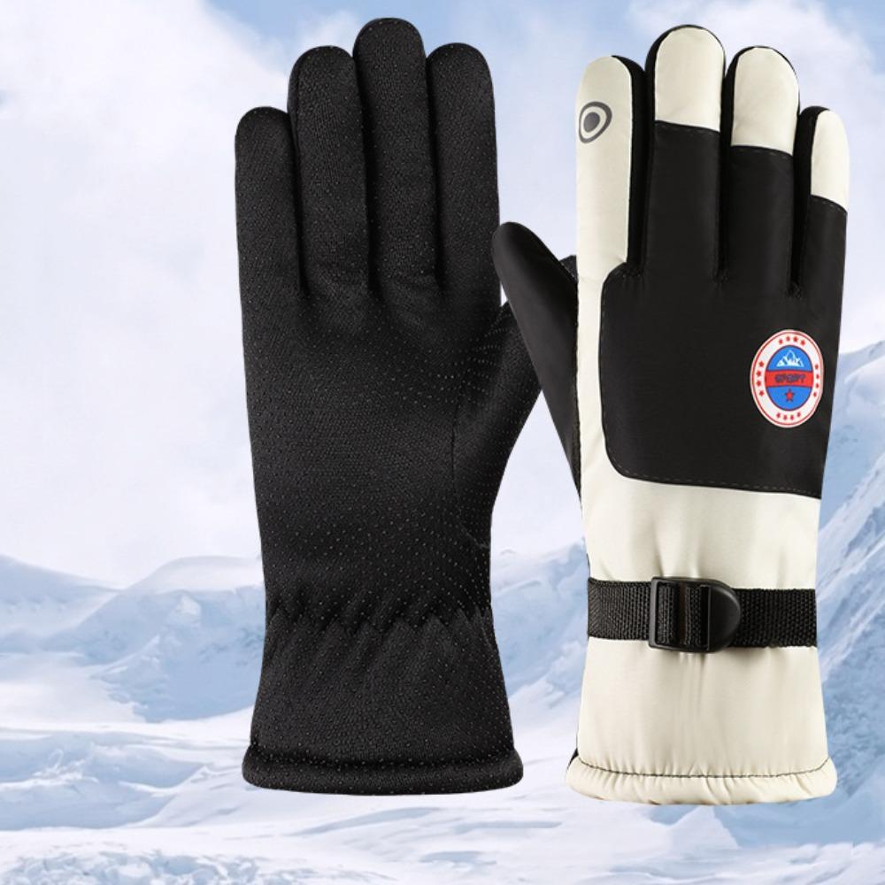 Полиэстеровые плюшевые сенсорные снежные перчатки, нескользящие перчатки для верховой езды, прочные лыжные перчатки, для улицы