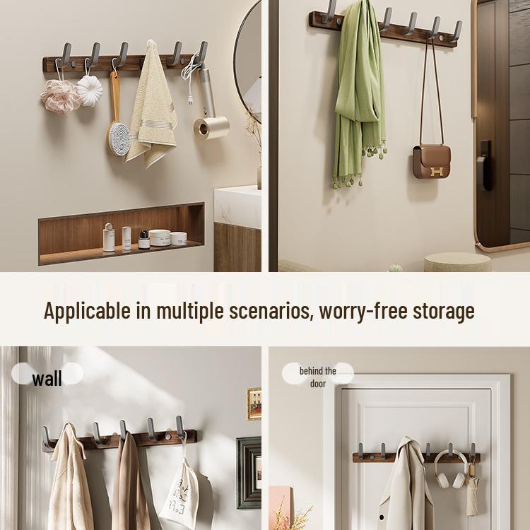 Настенный крючок из орехового дерева для полотенец и одежды, не требует сверления