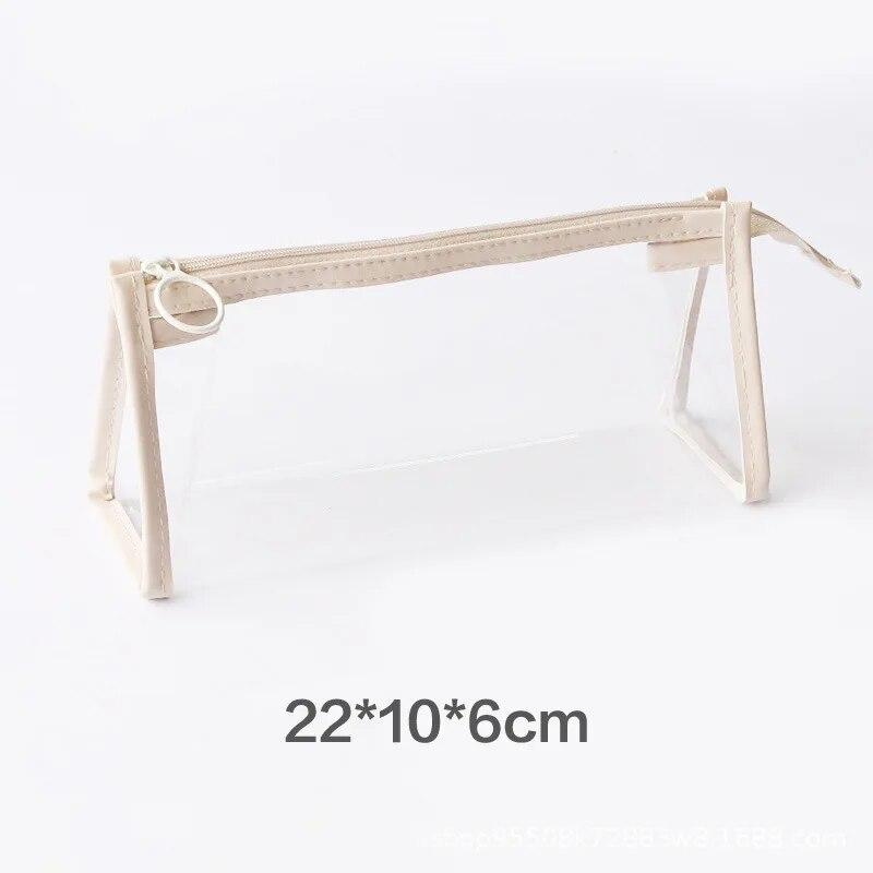 Прозрачный пенал большой емкости, простая сумка для ручек, кавайная косметичка, школьные канцелярские принадлежности, офисные принадлежности