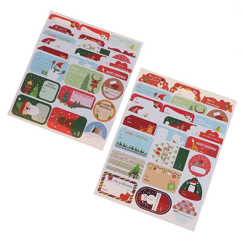108 шт./12 листов Рождественские наклейки Упаковочные пломбы Этикетки для выпечки Подарочный декор