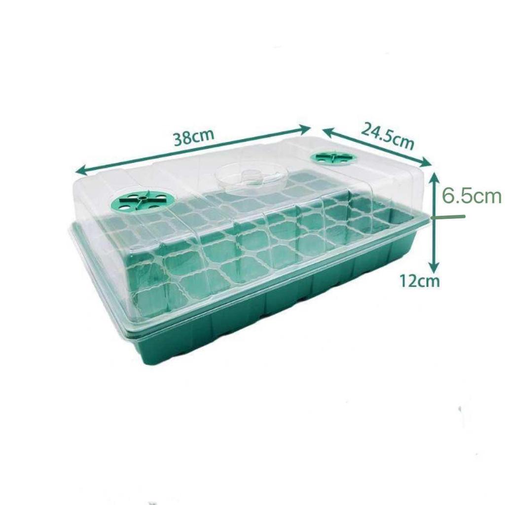 Thickened 6/12-Hole Seedling Tray with Rotating Switch & Transparent Lid for Heat and Moisture Retention