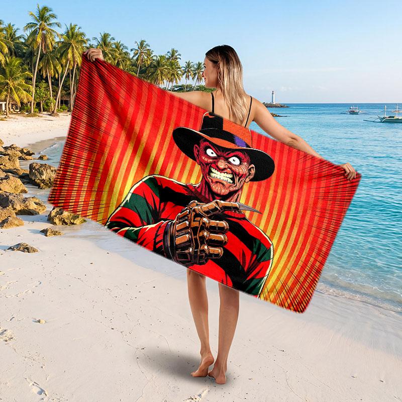 Large Beach TowelA Nightmare on Elm Street Freddy Krueger Soft Absorbent Towel Beach Bath Home Use