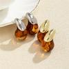 Винтажные прозрачные серьги-капли из кофейной смолы для женщин, модные темпераментные серьги-пусеты, женские, для вечеринок, на каждый день, ювелирный подарок