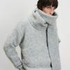 KUME Wool Blend Knitted Muffler, Mist