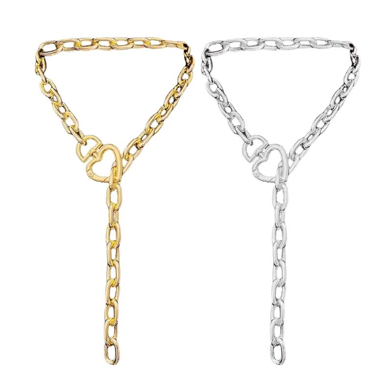 Fashionable Exaggerated Adjustable Length Chain Necklace with Heart Charm Pendant for Trendy Women Ladies Daily Use