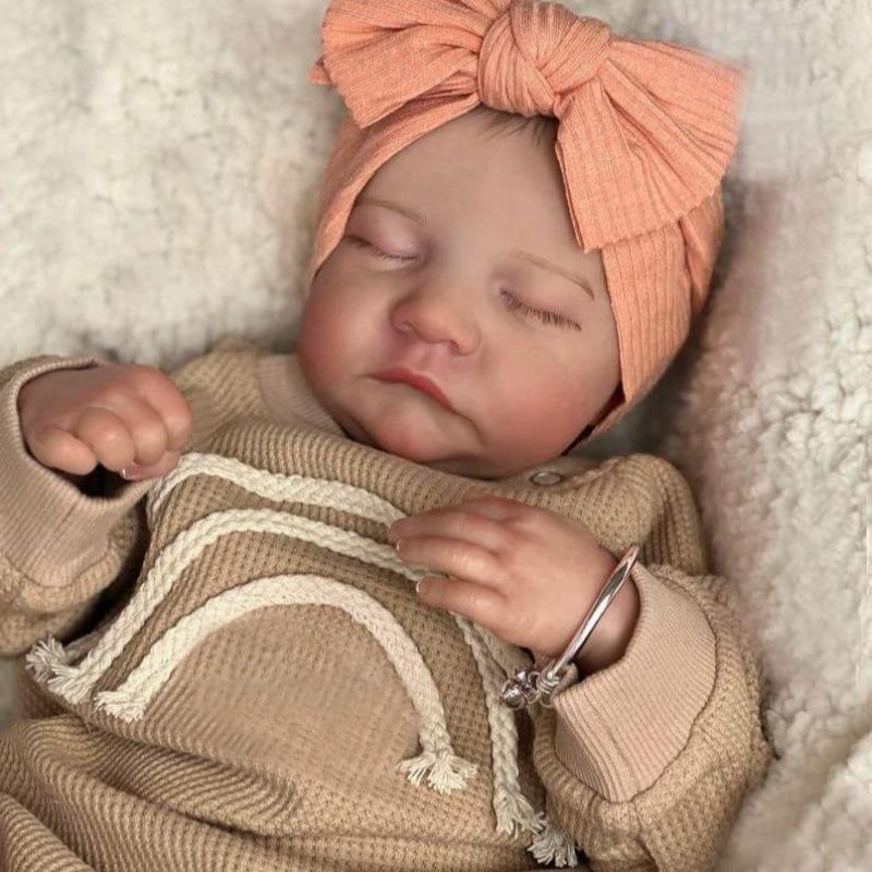 Куклы Reborn Baby Dolls Девочка 45 см 17,7 дюйма Реалистичные куклы новорожденных младенцев, которые выглядят как настоящие куклы, мягкое силиконовое виниловое тело