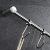 Stainless Steel Wall Mount Pot Pan Hanging Rack Kitchen Straight Bar Utensil Cookware with Sliding Hooks