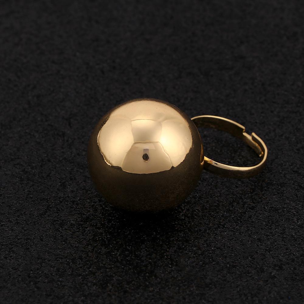 Lovely Silver Jewelry Personality Adjustable Female Women Rings Big Metal Balls Fashion