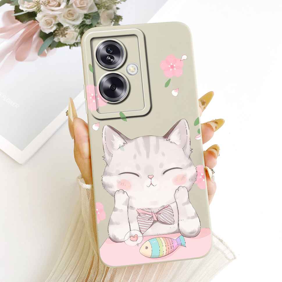 For Oppo A79 5G Case Cartoon Cat Retro Style Silicone Cover For Oppo A79 CPH2553 CPH2557 Shockproof Phone Cases Bumper