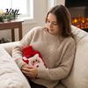 PVC Hot Water Bottle 1000/2000ML Christmas Bottle, Cartoon Bag with Knit Holiday Cover, Long Lasting Heat Retention, Winter Warm