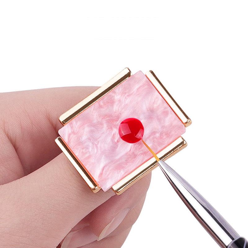 Nail Art Marble Shell Ring Подставка для дисплея Палитра Розовый Белый Регулируемый УФ-гель-лак Цветная доска для рисования Инструмент для ногтей