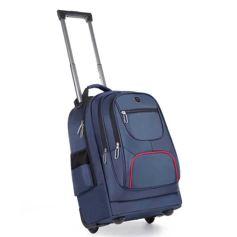 Стильная многофункциональная сумка на колесиках: Модный деловой рюкзак большой вместимости с универсальной цветовой гаммой для путешествий и компьютеров