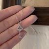 Серебряная цепочка S925 с подвеской в виде ключа и сверкающим бриллиантом - Женская нишевая цепочка на ключицу
