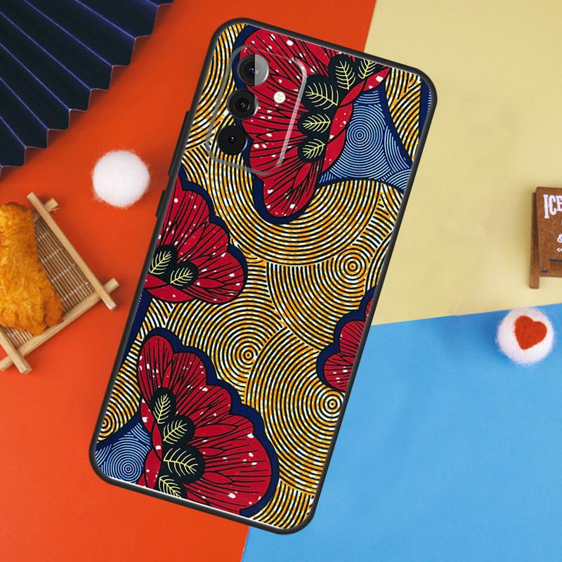 Чехол с африканским восковым принтом для Samsung Galaxy A16 A26 A36 A56 A17 A55 A35 A15 A52 A32 A12 A53 A33 A13 A14 A34 A54