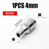 1Pcs Hand Tool Metric Key Sleeve 1/4" 6.35mm Head Drive Socket New Hex Short Socket