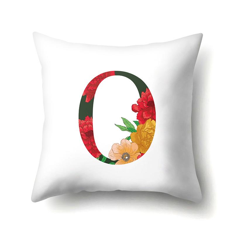 Полиэстеровая наволочка Акварельные цветы Принт для украшения автомобиля 26 английских букв Домашняя наволочка для подушки