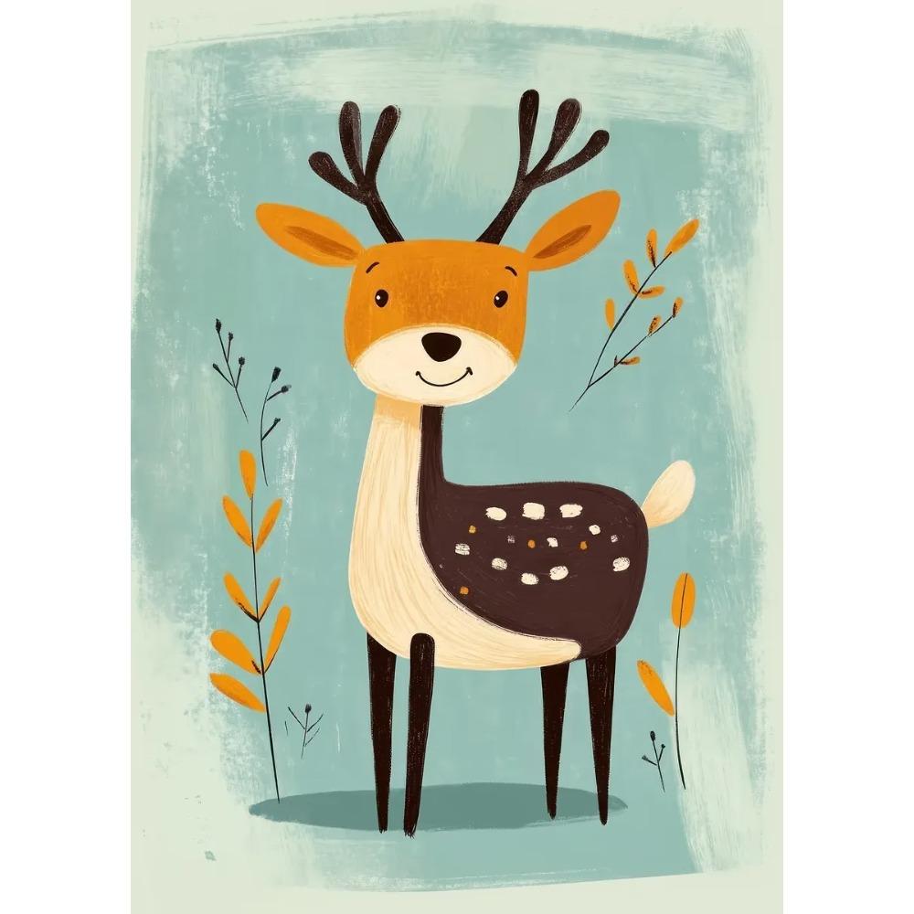 Милые улыбающиеся мультяшные дельфин корова сова единорог постеры выразительные глаза принты холст живопись настенная картина декор для дома детской комнаты