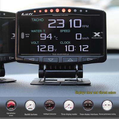 Мультифункциональный OBD-датчик LUFI x1 для автомобиля: Соотношение воздух-топливо, об/мин, температура масла/выхлопных газов, напряжение, температура воды, давление турбонаддува.