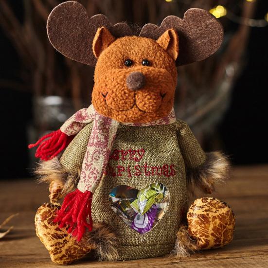 Рождественский подарочный пакет на молнии праздничный Санта-Клаус снеговик лось конфетный пакет рождественская упаковка подарочный держатель для праздничных принадлежностей