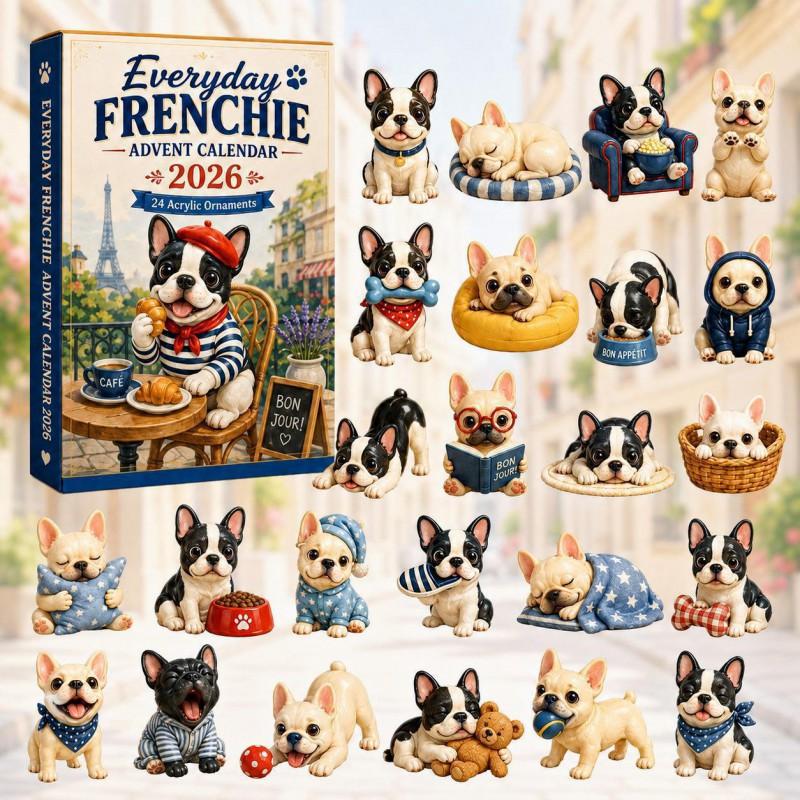 2026 Dog-Themed Christmas Advent Calendar Acrylic Blind Box Gift Kids Adults Decorative Hanging Ornament