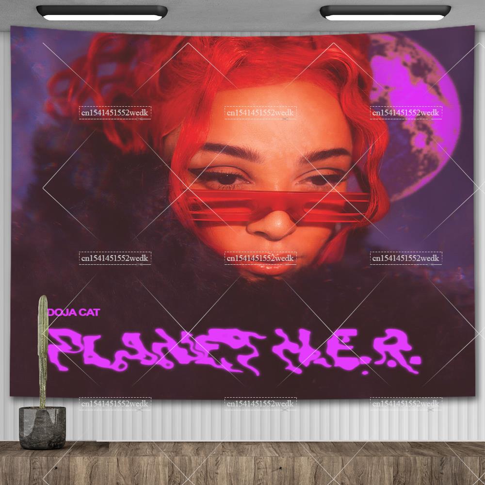 Doja Cat Scarlet Обложка музыкального альбома Плакат Настенный гобелен Хип-хоп Поп Гобелены Эстетическое украшение комнаты Фоновая ткань