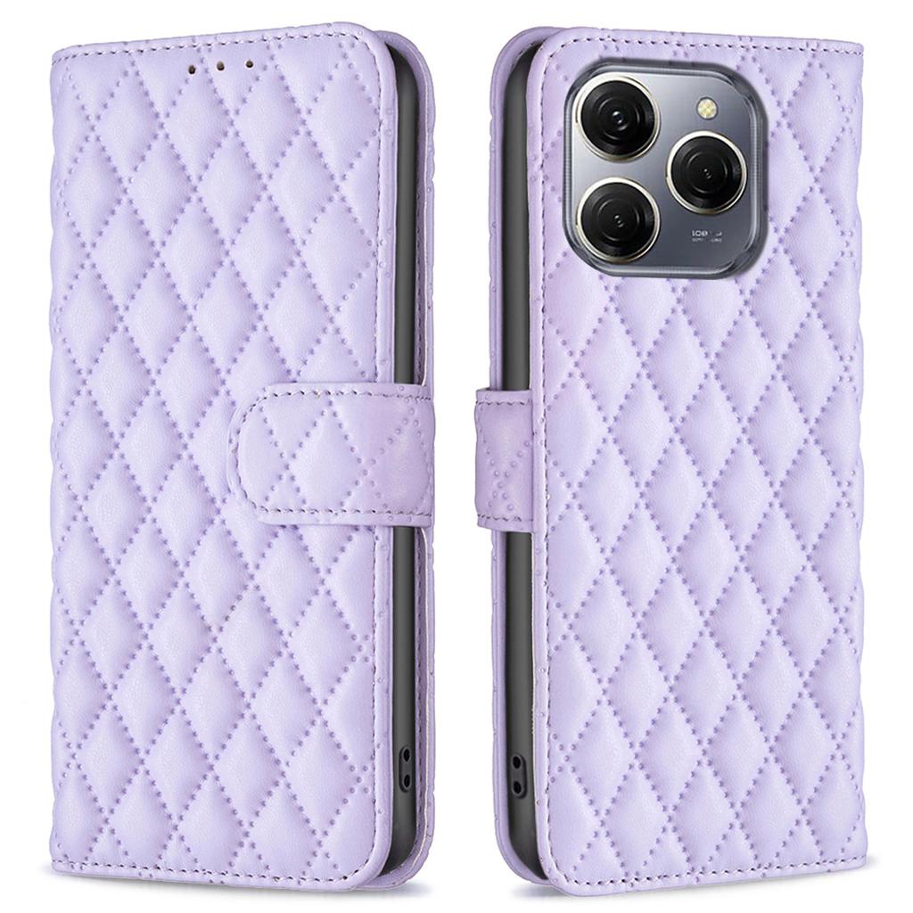 BINFEN COLOR BF Стиль-14 Для TECNO Spark 20 Pro 5G Чехол Ромб Кожаная Крышка Телефона Подставка