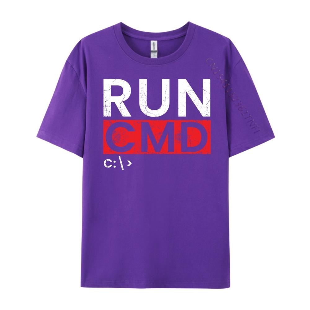 Run Cmd Programmer System Admin Computer Scientist Saying Harajuku Comfortable Camiseta Masculina National Flag Day