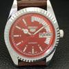 AUTOMATIC VINTAGE REFURBISHED SEIKO 5 6309A JAPAN MENS RED DIAL WATCH A440690-9 Sk-a440690-1