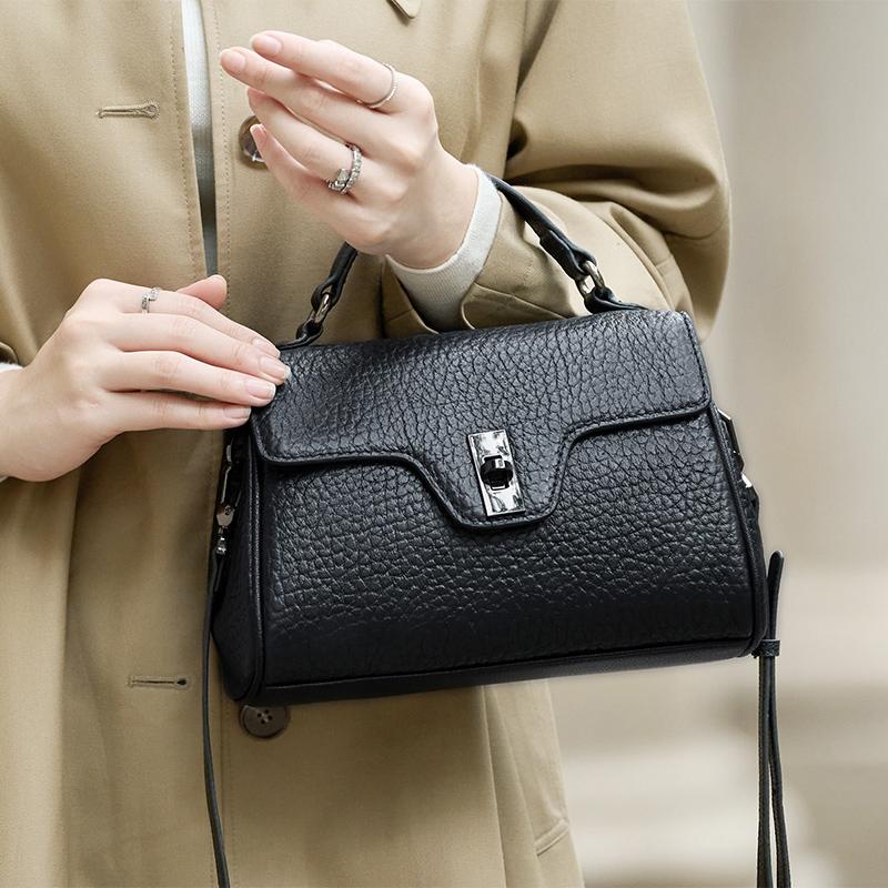 Сумка на одно плечо из натуральной коровьей кожи для женщин, черная деловая сумка, сумки высокого класса, оригинал, новое поступление