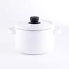 Fuji Enamel Deep Casserole, 22cm, Solid White, Induction Compatible, SD22DW.CW