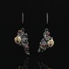 Irregular Bohemian Style Amber Zircon Eardrop Black Gold Jewelry Asymmetrical Women's Earrings Creative Jewelry Drop Earrings
