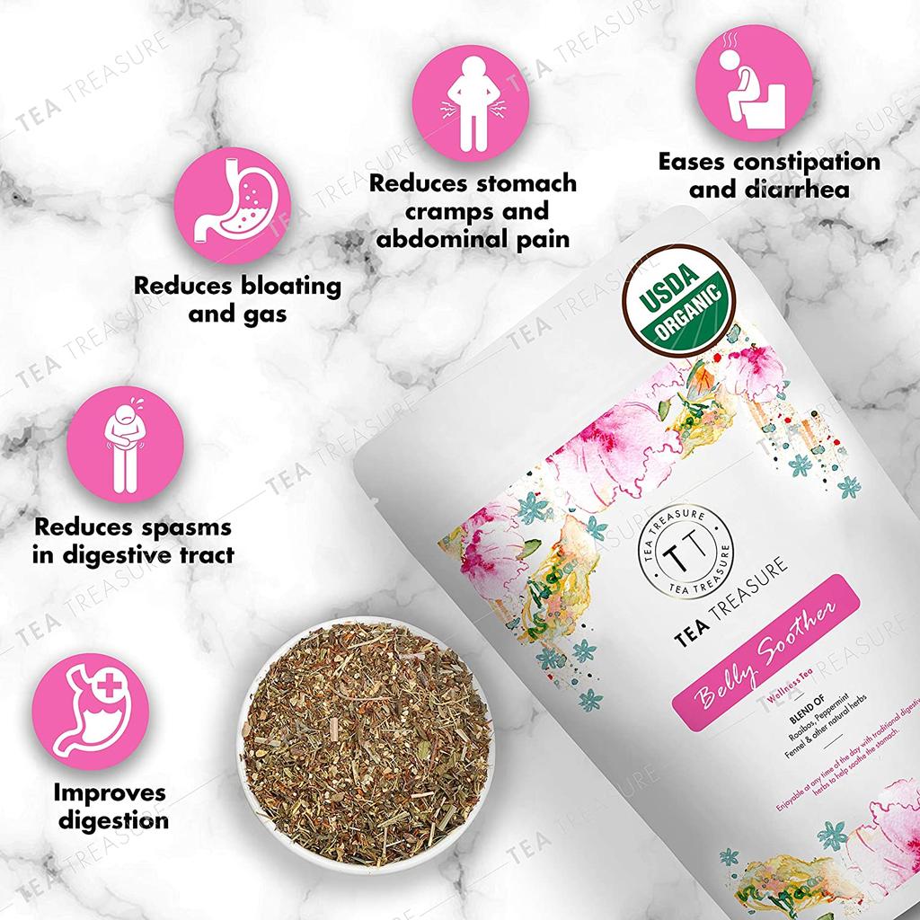 Rooibos Tea for Digestion (100 G), Belly Soother Wellness Tea