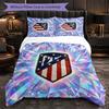 Atletico Madrid Pattern 3 Pieces Bedding Set Soft Microfiber Duvet Cover with Pillow Cases for Bedroom