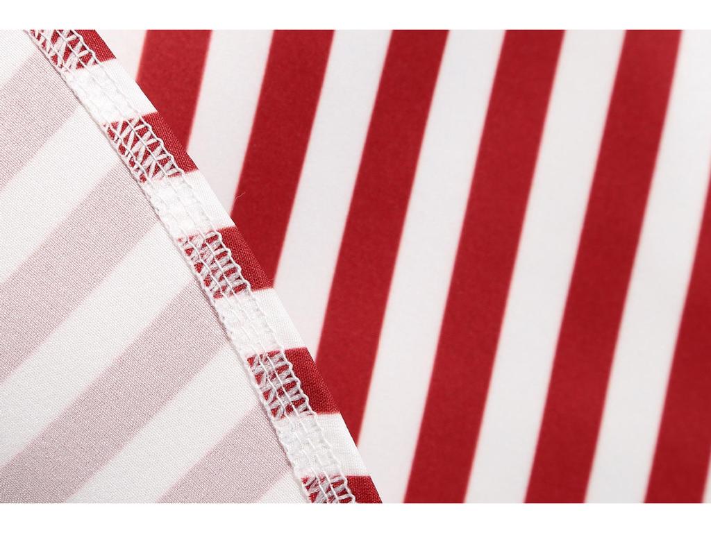 European-American Striped Patchwork Bow Party Swing Dress for Women