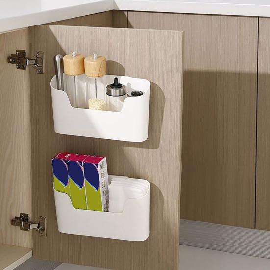 2 шт., ящик для хранения, настенный кухонный органайзер, компактный контейнер для хранения для домашней ванной комнаты